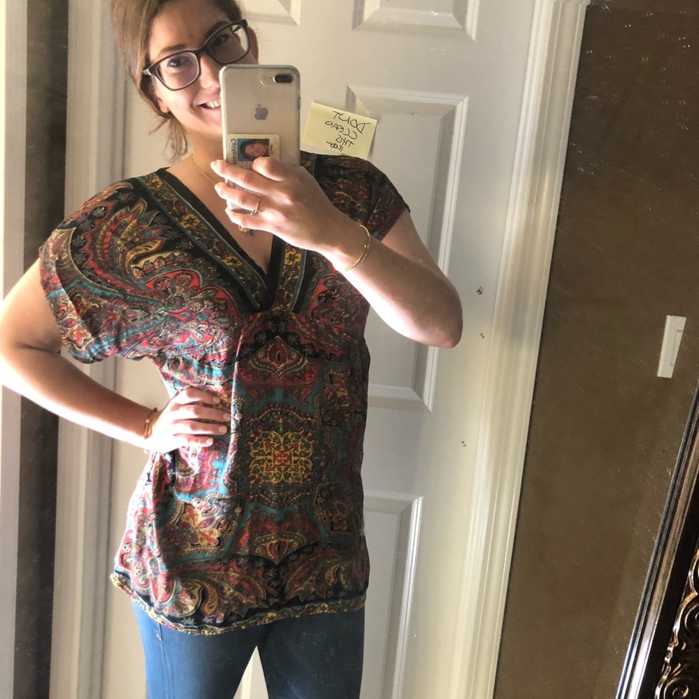 Paisley short sleeves Tunic